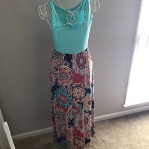 Aqua maxi dress